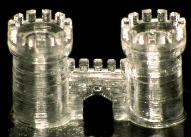 A 3D-printed tiny glass castle. (Karlsruhe Institute of Technology )
