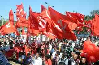 CPI-M workers at a rally in Kerala.