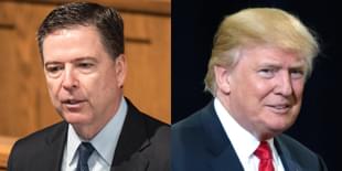 United States President Donald Trump, right, and FBI Director James Comey.