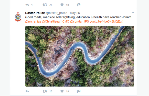 Screengrab from Bastar Police’s Twitter page