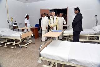 Prime Minister Narendra Modi at the inauguration of a new hospital complex in Sri Lanka