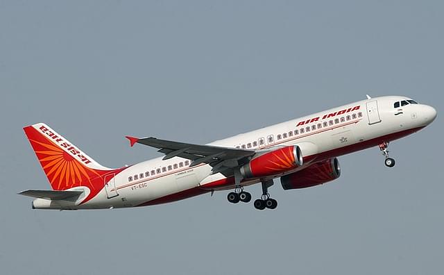 A wide-body aircraft of Air India.