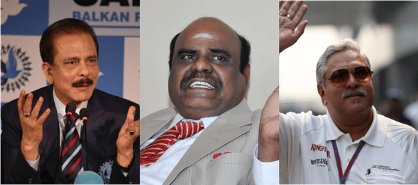 Subrata Roy, K S Karnan and Vijay Mallya