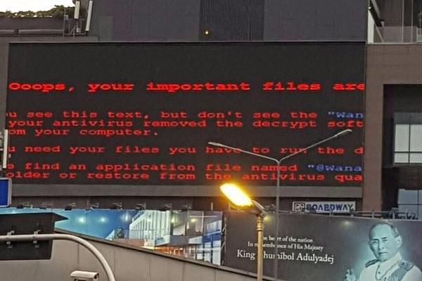 Board hacked in Bangkok (Twitter.com/gcluley) 