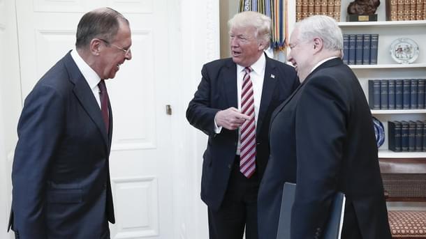 Trump hosts Russian Foreign Minister Lavrov and Ambassador Kislyak at White House.