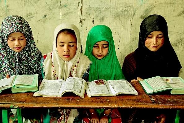 Representative image of girls studying at a Madrassa in J&amp;K (Photo by Creative Touch Imaging Ltd./NurPhoto via Getty Images)