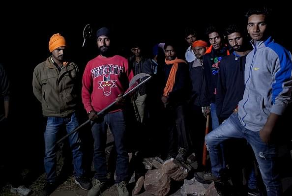 Members of a cow vigilante out on a patrol in Ramgarh, Rajasthan. (Allison Joyce/GettyImages)