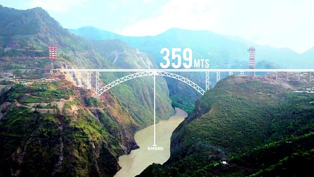 Bridge 
over Chenab river in Jammu and Kashmir. (YouTube) 

