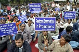 People from the SC, ST community protesting for reservation in promotions