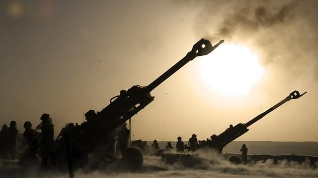 Artillery guns of the Indian Army.