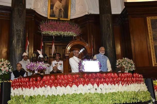 President Pranab Mukherjee, Prime Minister Narendra Modi launching the GST (@PIB_India/Twitter)