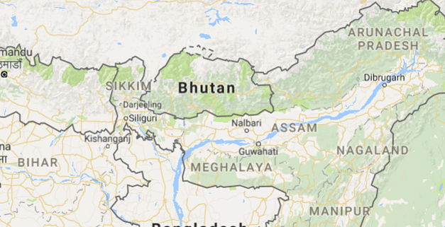 Bhutan’s location. 

