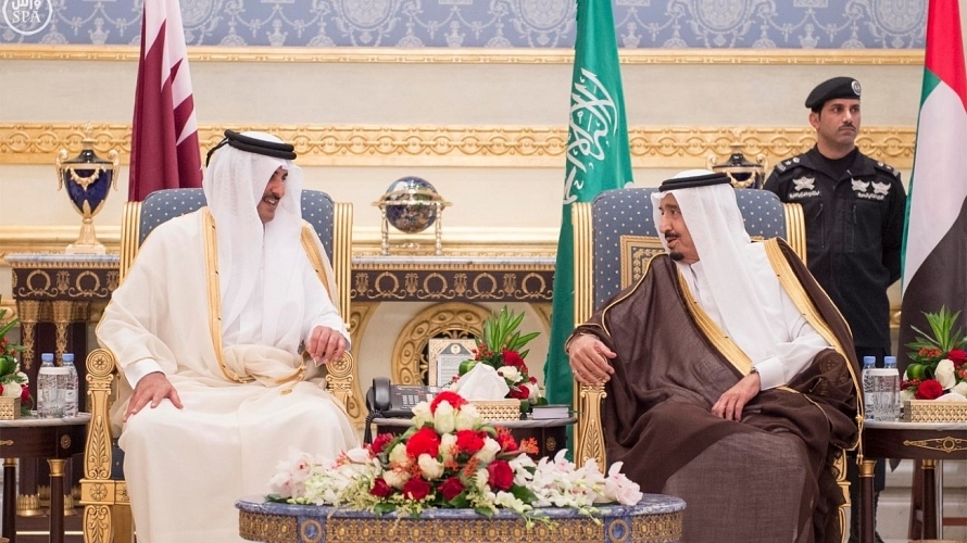 
Qatari Emir Tamim bin Hamad al-Thani (L) and 

King Salman of Saudi Arabia (R).
