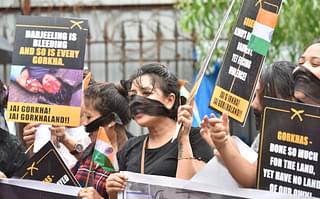 Supporters Of Gorkha Land Protest Against West Bengal Government, Demands Separate Gorkhaland (Anshuman Poyrekar/Hindustan Times via Getty Images)
