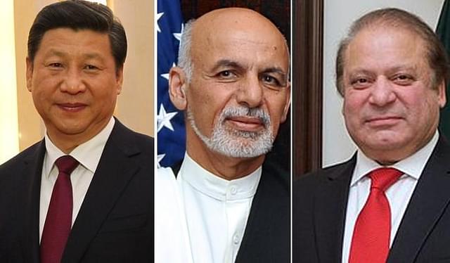 From left, Xi Jinping, Ashraf Gnahni and Nawaz Sharif
