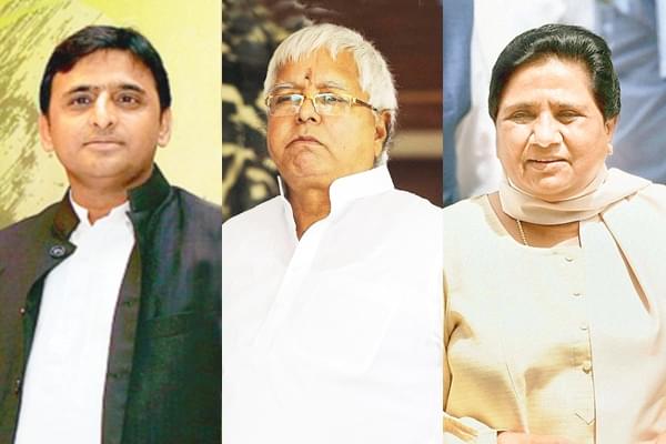 Akhilesh Yadav, Lalu Prasad Yadav and Mayawati