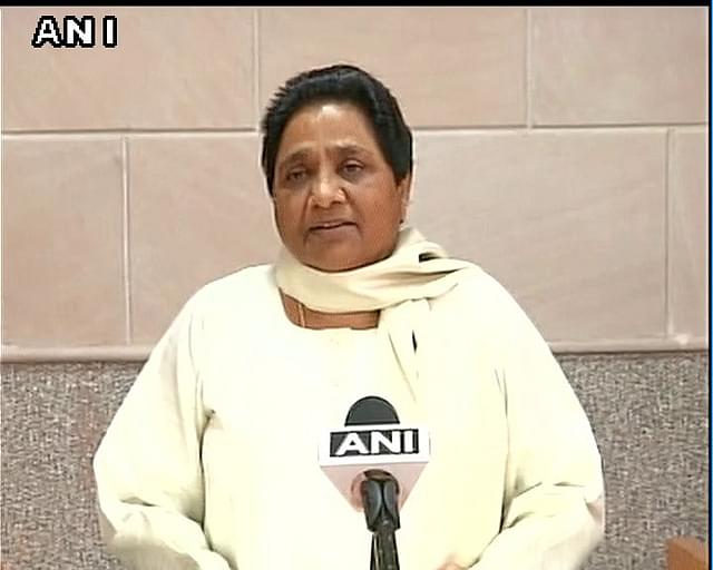 Mayawati addressing the press after Kovind was announced (Photo Credits: ANI)