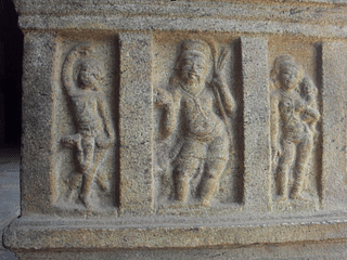  Arjuna doing Tapas and Shiva visiting him with his consort (Tarasuram bas-relief).