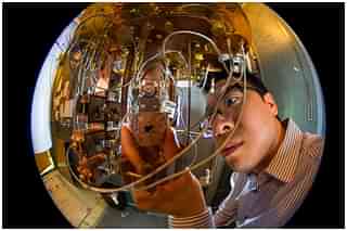 IBM researcher Jerry Chow in the quantum computing lab at IBM’s T J Watson Research Center. (Jon Simon/Feature Photo Service for IBM)