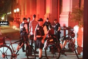 US Secret Service agents clearing the package.