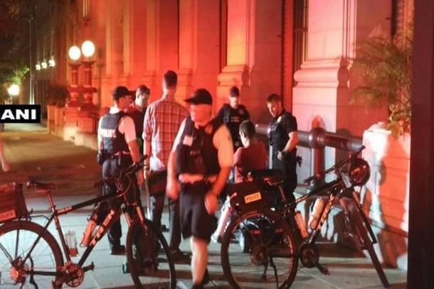 US Secret Service agents clearing the package.