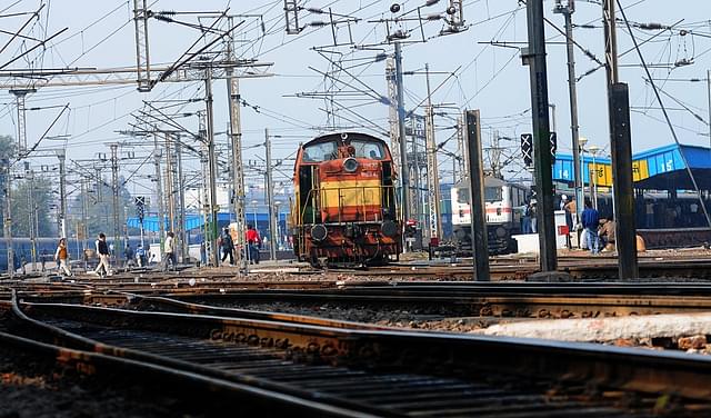 Railway train engines on the tracks at New Delhi Station  (Ramesh Pathania/Mint via Getty Images)