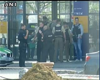 Police at the Unterföhring S-Bahn station. (Photo credit: ANI)