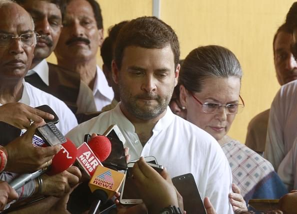 Congress Vice President Rahul Gandhi with Congress President Sonia Gandhi (Sanjeev Verma/Hindustan Times via Getty Images)