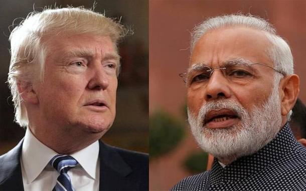 US President Donald Trump, left, and Prime Minister Modi