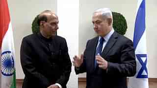 Rajnath Singh with Netanyahu