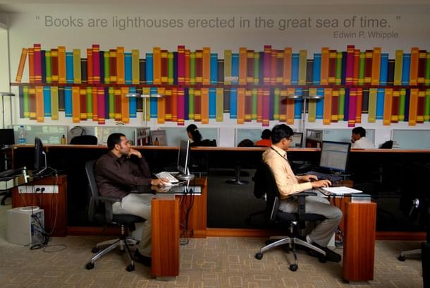 Books only on walls (Abhijit Bhatlekar/Mint Via Getty Images)