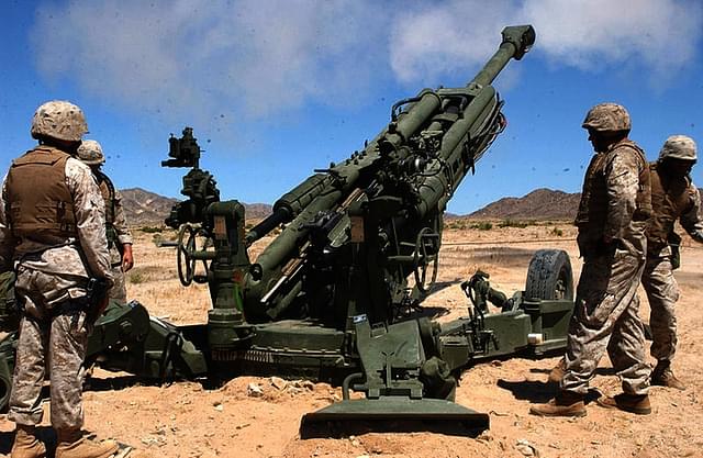 The ultra-light Howitzer M-777 guns.