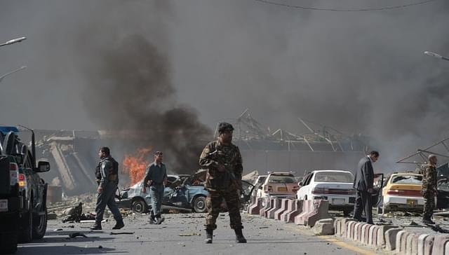 Site of the bombing in 
Kabul’s diplomatic enclave.

