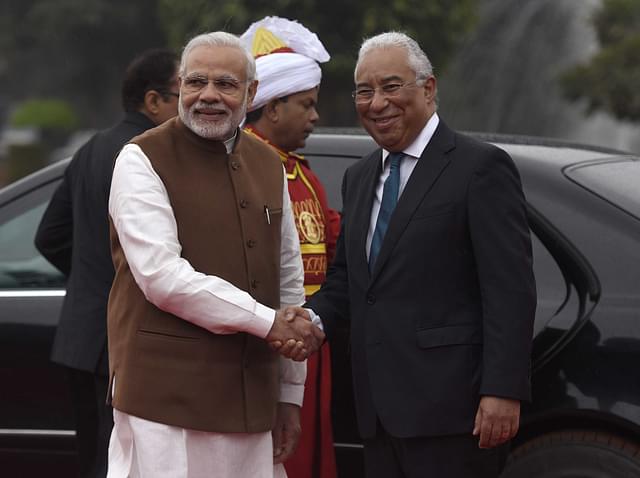Narendra Modi with António Costa (Sonu Mehta/Hindustan Times via Getty Images)