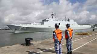 
Ships carrying Chinese military personnel depart from Zhanjiang.

