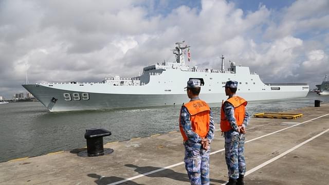 
Ships carrying Chinese military personnel depart from Zhanjiang.

