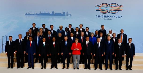 Global leaders on the first day of the G20 economic summit in Hamburg, Germany. (Morris MacMatzen/GettyImages) 