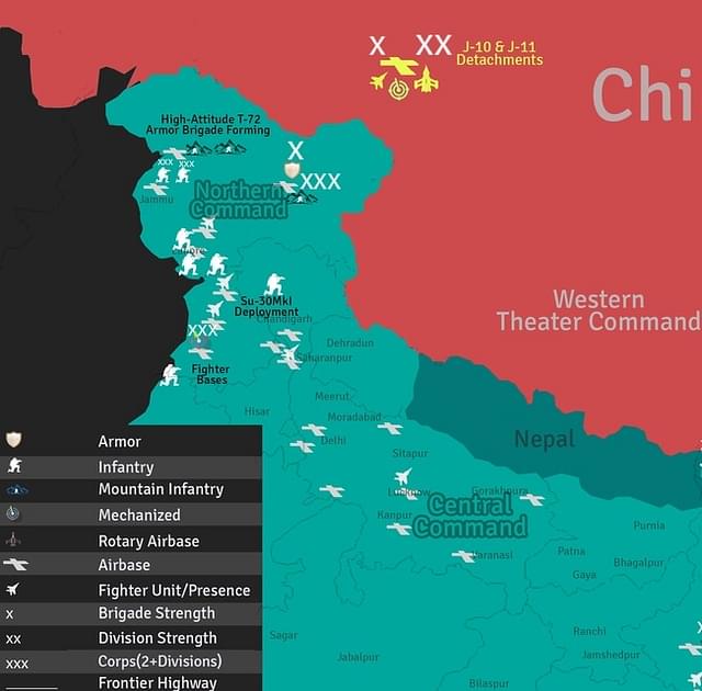 
Sino-Indian border deployments (units located via IHS Jane’s database, August 2016)

