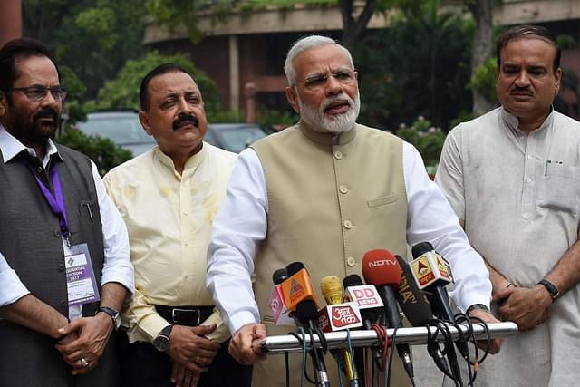 Prime Minister Narendra Modi with Parliamentary Affairs Minister Ananth Kumar.

