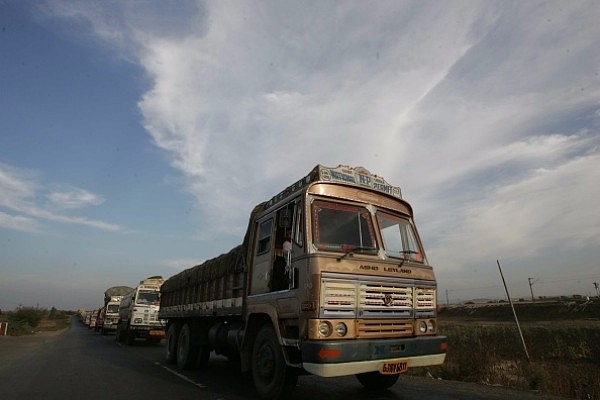 Highway trucks in north Maharashtra (Vikas Khot/Hindustan Times via Getty Images)