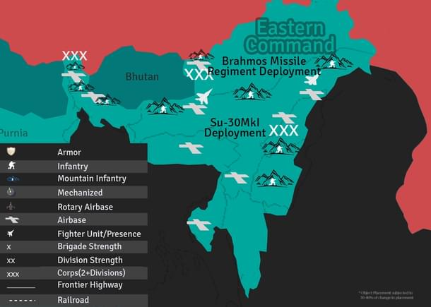 Sino-Indian border deployments (units located via IHS Jane’s database, August 2016)