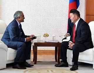Indian Ambassador T Suresh Babu meets newly elected President of Mongolia.

