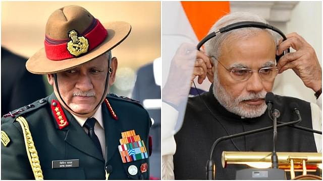 Indian Army Chief General Bipin Rawat and Prime Minister Narendra Modi