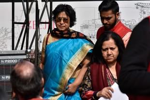 Taslima Nasreen at the Jaipur literature festival in 2017 (Saumya Khandelwal/Hindustan Times via Getty Images) 