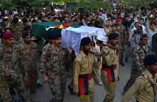 Funeral procession of a Pakistan army officer.