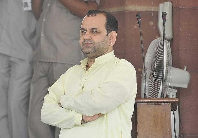 Maheish Girri after attending the monsoon session at Parliament House in New Delhi. (Sonu Mehta/Hindustan Times via GettyImages)&nbsp;