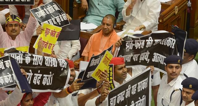 Yogi Adityanath in UP assembly (Ashok Dutta/Hindustan Times via Getty Images)