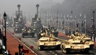 Indian Army’s T-90 Bhishma tanks displayed during the Republic Day.