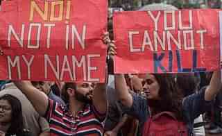 The campaign #NotInMyName against lynching of a Muslim teenager Junaid. (Satish Bate/Hindustan Times via Getty Images)
