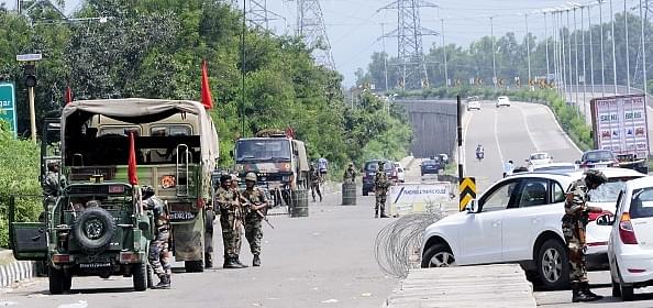 Army deployed after the clash between Dera followers and security force in Panchkula, Chandigarh, India. (Keshav Singh/Hindustan Times via GettyImages) &nbsp;